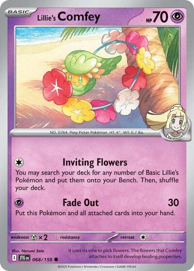 Lillies Comfey Reverse Holofoil JTG #068/159 (Near Mint Common) Pokemon: SV09: Journey Together