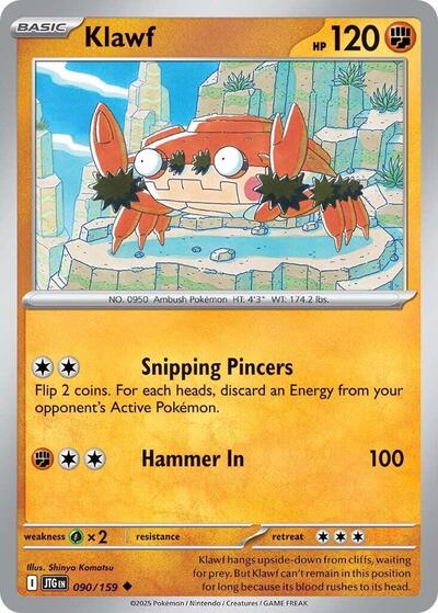 Klawf JTG #090/159 (Near Mint Uncommon) Pokemon: SV09: Journey Together