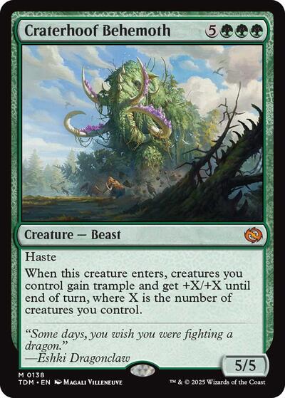 Craterhoof Behemoth TDM #138 (Near Mint Mythic Rare) Magic: The Gathering: Tarkir: Dragonstorm