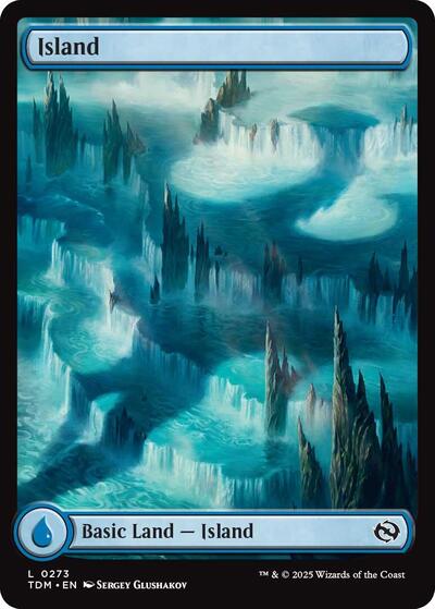 Island 0273 Foil TDM #273 (Near Mint Land) Magic: The Gathering: Tarkir: Dragonstorm