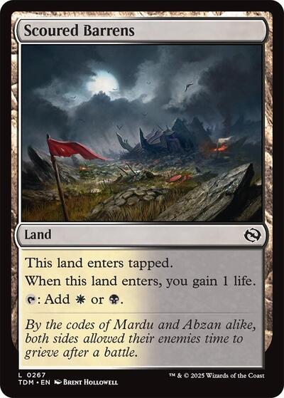 Scoured Barrens Tarkir: Dragonstorm TDM #267 (Land) Magic: The Gathering: