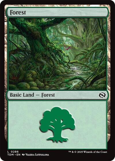Forest 0286 TDM #286 (Near Mint Land) Magic: The Gathering: Tarkir: Dragonstorm