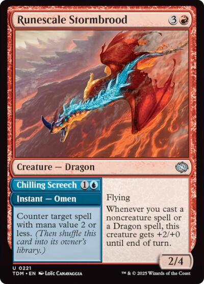 Runescale Stormbrood TDM #221 (Near Mint Uncommon) Magic: The Gathering: Tarkir: Dragonstorm
