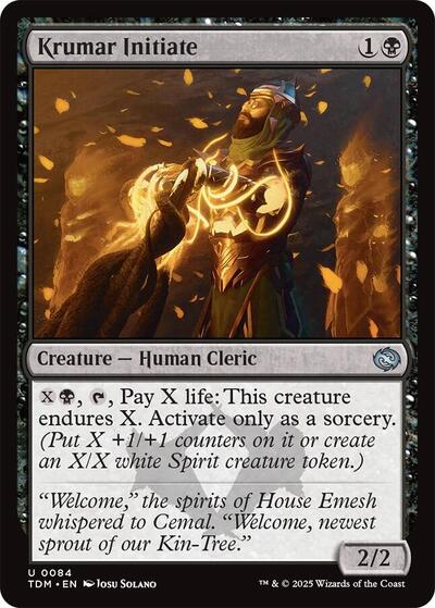 Krumar Initiate TDM #84 (Near Mint Uncommon) Magic: The Gathering: Tarkir: Dragonstorm
