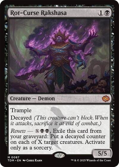Rot Curse Rakshasa TDM #87 (Near Mint Mythic Rare) Magic: The Gathering: Tarkir: Dragonstorm