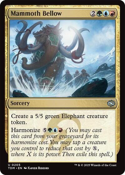 Mammoth Bellow TDM #205 (Near Mint Uncommon) Magic: The Gathering: Tarkir: Dragonstorm