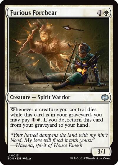 Furious Forebear TDM #13 (Near Mint Uncommon) Magic: The Gathering: Tarkir: Dragonstorm