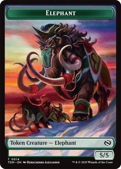 Elephant Treasure Double Sided Token TDM #14 // 16 (Near Mint T) Magic: The Gathering: Tarkir: Dragonstorm
