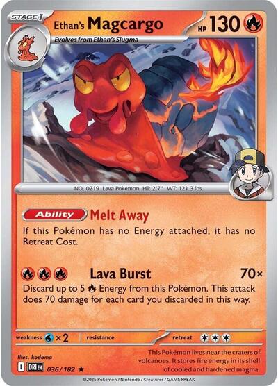 Ethans Magcargo Holofoil DRI #036/182 (Near Mint Rare) Pokemon: SV10: Destined Rivals