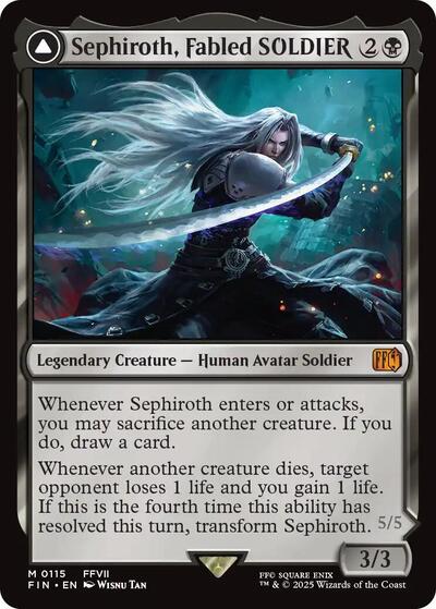 Sephiroth Fabled SOLDIER FIN #115 (Near Mint Mythic Rare) Magic: The Gathering: FINAL FANTASY