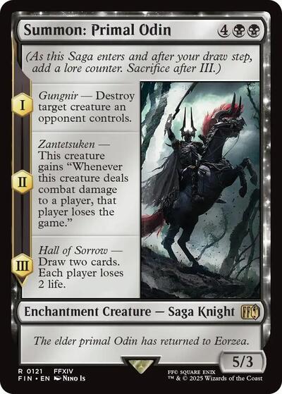 Summon Primal Odin FIN #121 (Near Mint Rare) Magic: The Gathering: FINAL FANTASY
