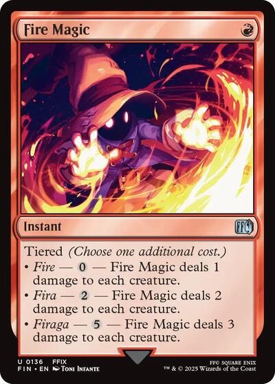 Fire Magic FIN #136 (Near Mint Uncommon) Magic: The Gathering: FINAL FANTASY