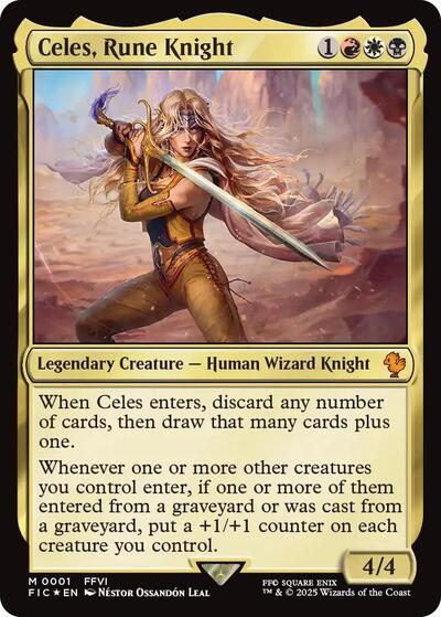 Celes Rune Knight Foil FIC #1 (Near Mint Mythic Rare) Magic: The Gathering: Commander: FINAL FANTASY