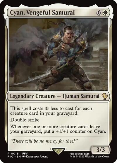 Cyan Vengeful Samurai FIC #16 (Near Mint Rare) Magic: The Gathering: Commander: FINAL FANTASY