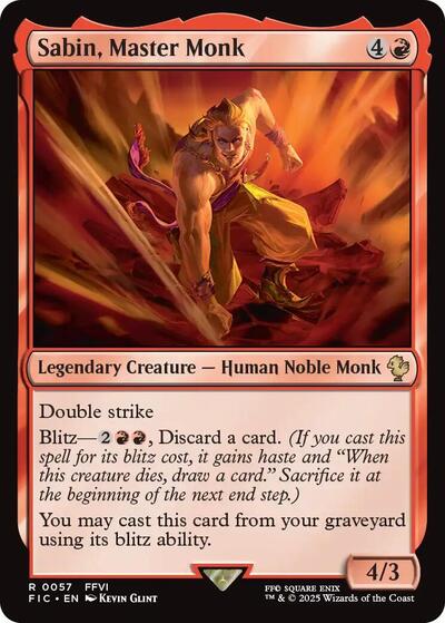 Sabin Master Monk FIC #57 (Near Mint Rare) Magic: The Gathering: Commander: FINAL FANTASY
