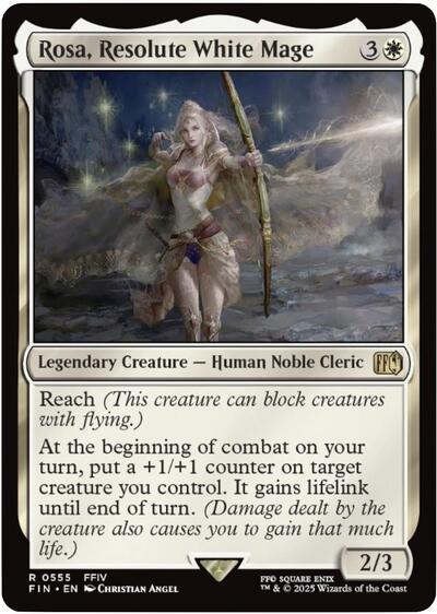 Rosa Resolute White Mage FIN #555 (Near Mint Rare) Magic: The Gathering: FINAL FANTASY