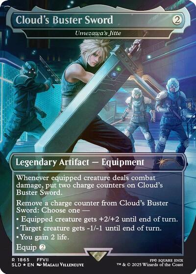 Cloud's Buster Sword - Umezawa's Jitte (Rainbow Foil) Foil SLD #1865 (Near Mint Rare) Magic: The Gathering: Secret Lair Drop Series