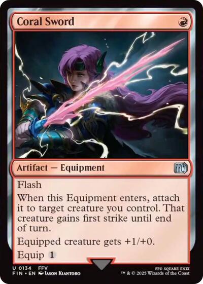 Coral Sword FIN #134 (Near Mint Uncommon) Magic: The Gathering: FINAL FANTASY