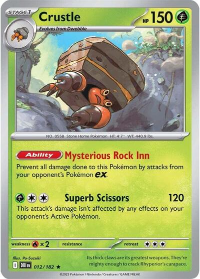 Crustle 012 182 Holofoil DRI #012/182 (Near Mint Rare) Pokemon: SV10: Destined Rivals