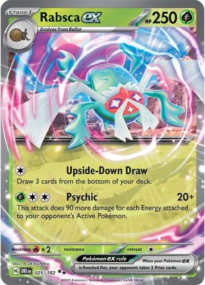Rabsca ex Holofoil DRI #025/182 (Near Mint Double Rare) Pokemon: SV10: Destined Rivals
