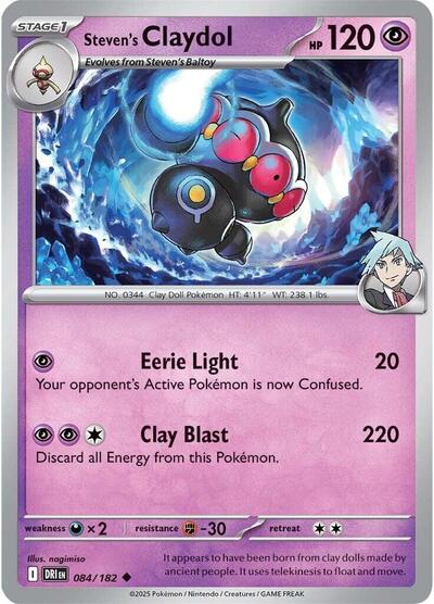 Stevens Claydol DRI #084/182 (Near Mint Uncommon) Pokemon: SV10: Destined Rivals