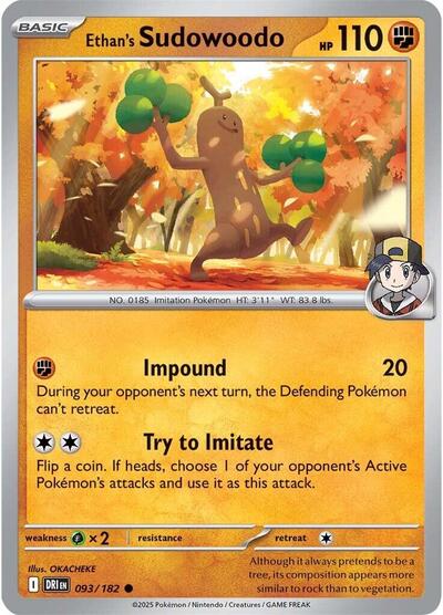 Ethans Sudowoodo DRI #093/182 (Near Mint Common) Pokemon: SV10: Destined Rivals