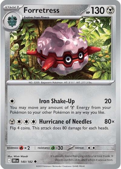 Forretress DRI #140/182 (Near Mint Uncommon) Pokemon: SV10: Destined Rivals