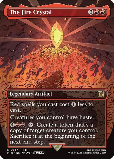 The Fire Crystal Borderless Foil FIN #337 (Near Mint Rare) Magic: The Gathering: FINAL FANTASY