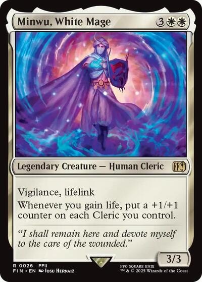 Minwu, White Mage FIN #26 (Damaged Rare) Magic: The Gathering: FINAL FANTASY