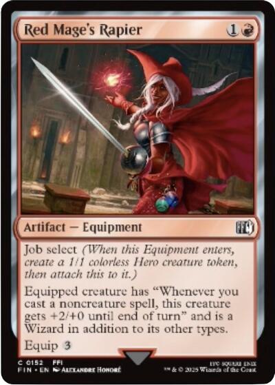 Red Mages Rapier FIN #152 (Near Mint Common) Magic: The Gathering: FINAL FANTASY