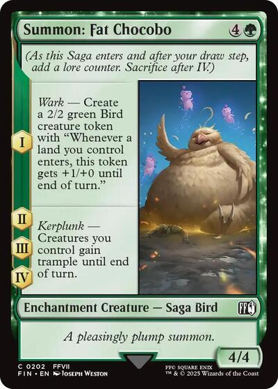 Summon Fat Chocobo FIN #202 (Near Mint Common) Magic: The Gathering: FINAL FANTASY