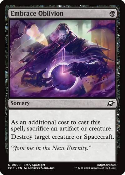 Embrace Oblivion EOE #98 (Near Mint Common) Magic: The Gathering: Edge of Eternities