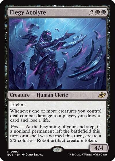 Elegy Acolyte EOE #97 (Near Mint Rare) Magic: The Gathering: Edge of Eternities