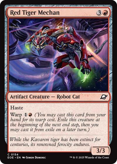 Red Tiger Mechan EOE #154 (Near Mint Common) Magic: The Gathering: Edge of Eternities