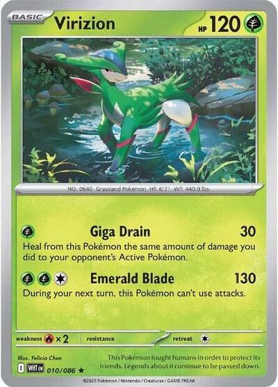 Virizion Holofoil WHT #010/086 (Near Mint Rare) Pokemon: SV: White Flare