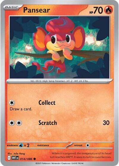 Pansear Reverse Holofoil WHT #014/086 (Near Mint Common) Pokemon: SV: White Flare