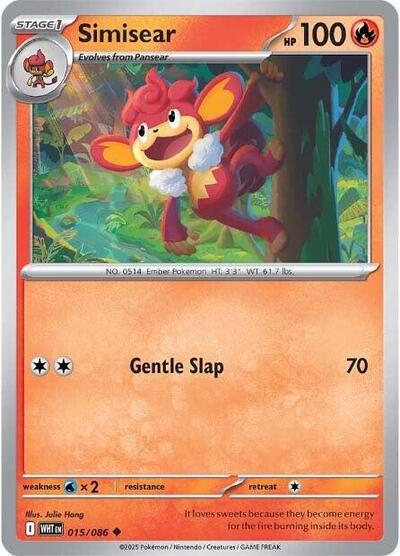 Simisear WHT #015/086 (Near Mint Uncommon) Pokemon: SV: White Flare