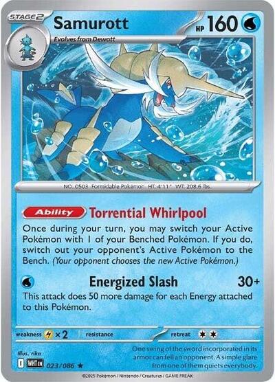 Samurott Holofoil WHT #023/086 (Near Mint Rare) Pokemon: SV: White Flare