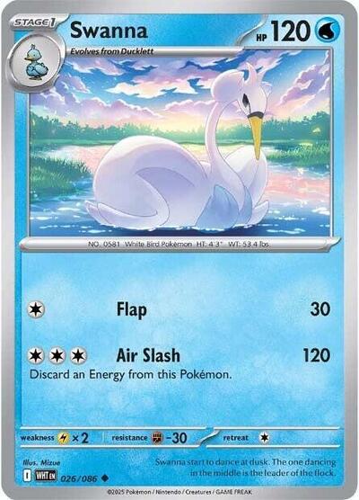 Swanna WHT #026/086 (Near Mint Uncommon) Pokemon: SV: White Flare