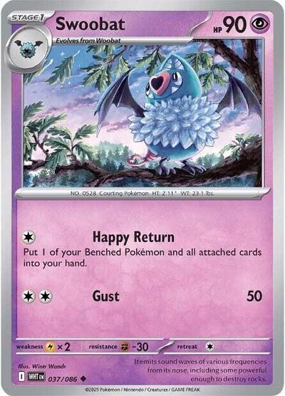 Swoobat WHT #037/086 (Near Mint Uncommon) Pokemon: SV: White Flare