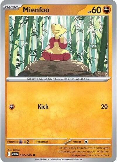 Mienfoo SV: White Flare WHT #052/086 (Common) Pokemon: