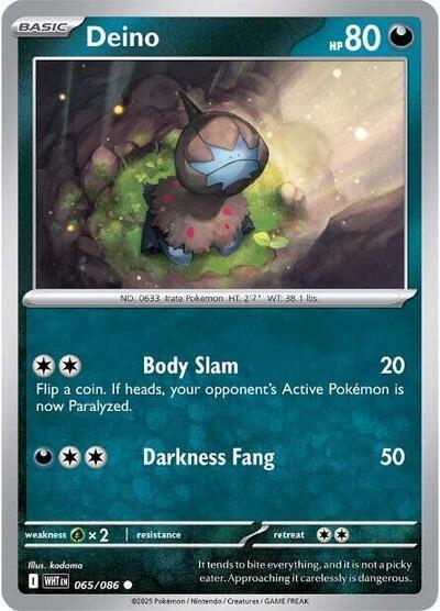 Deino WHT #065/086 (Near Mint Common) Pokemon: SV: White Flare
