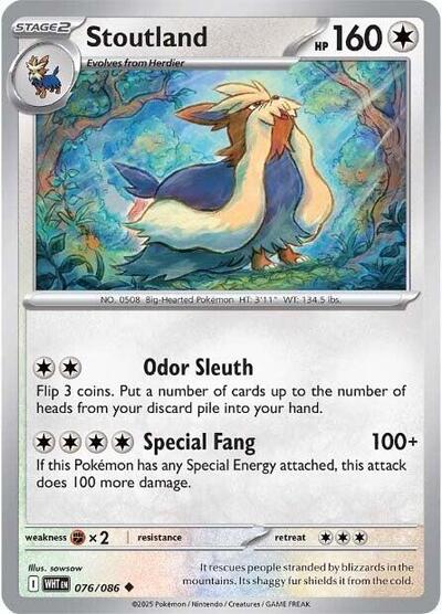 Stoutland WHT #076/086 (Near Mint Uncommon) Pokemon: SV: White Flare
