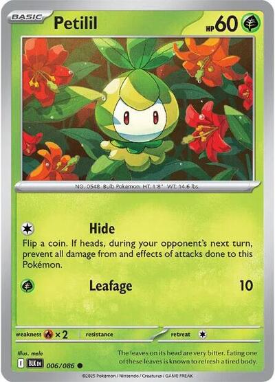 Petilil Reverse Holofoil BLK #006/086 (Near Mint Common) Pokemon: SV: Black Bolt