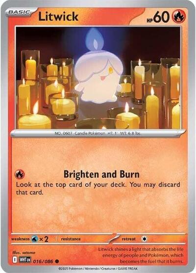 Litwick WHT #016/086 (Near Mint Common) Pokemon: SV: White Flare