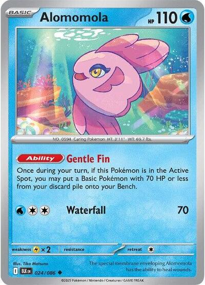 Alomomola Reverse Holofoil BLK #024/086 (Near Mint Uncommon) Pokemon: SV: Black Bolt