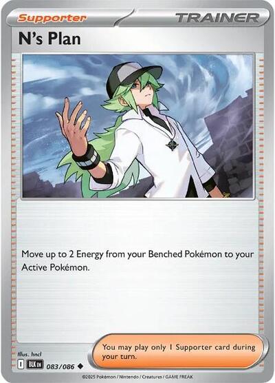 N's Plan Reverse Holofoil BLK #083/086 (Near Mint Uncommon) Pokemon: SV: Black Bolt