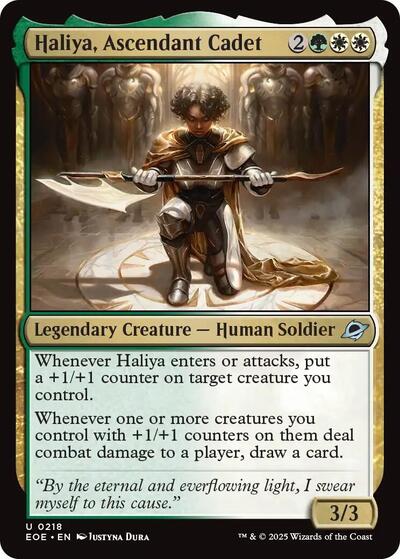 Haliya Ascendant Cadet EOE #218 (Near Mint Uncommon) Magic: The Gathering: Edge of Eternities