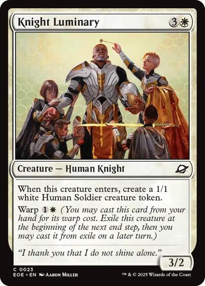 Knight Luminary EOE #23 (Near Mint Common) Magic: The Gathering: Edge of Eternities