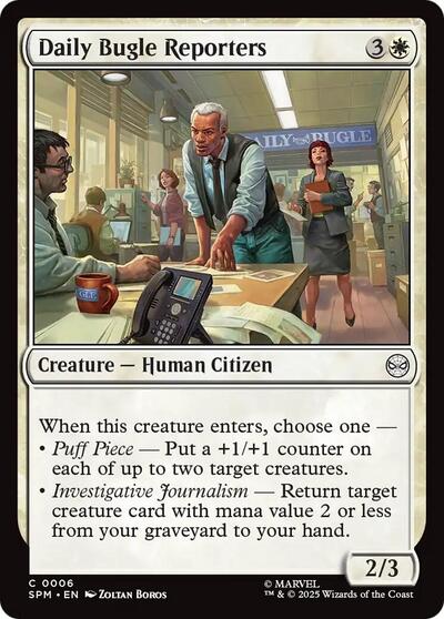 Daily Bugle Reporters SPM #6 (Near Mint Common) Magic: The Gathering: Marvel's Spider-Man